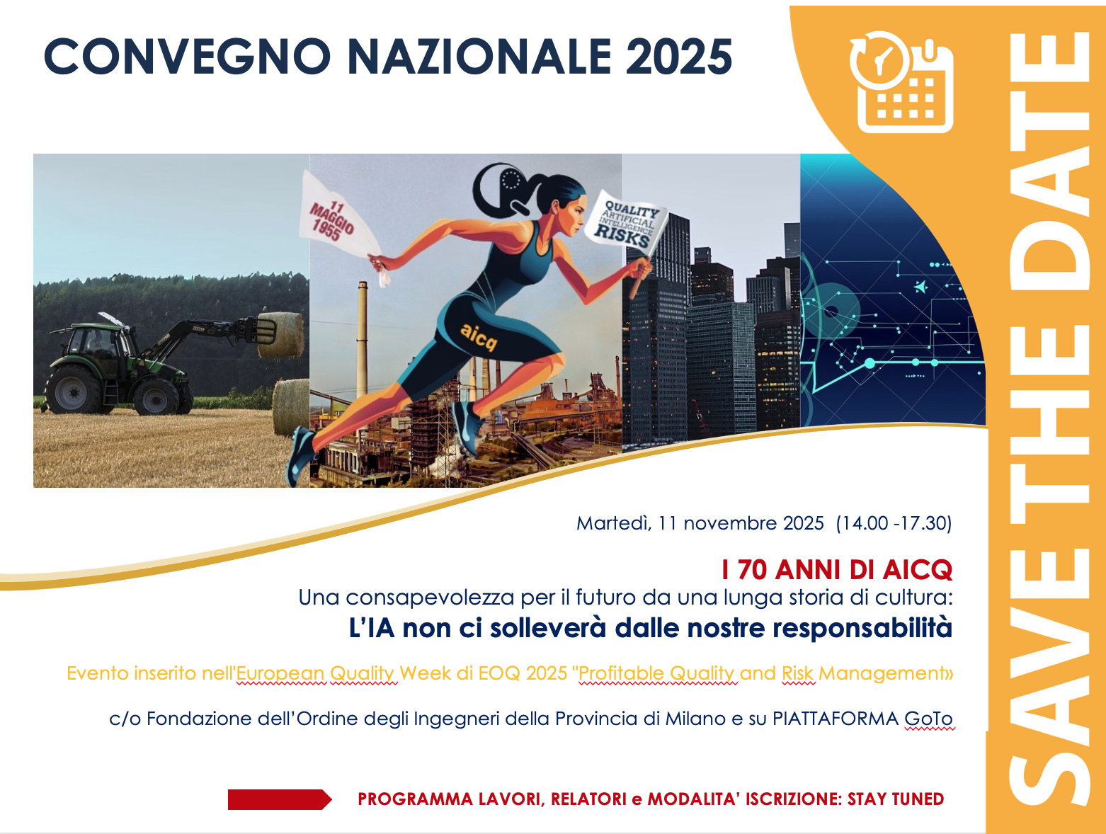 Save the Date - Convegno Nazionale - I 70 anni di AICQ