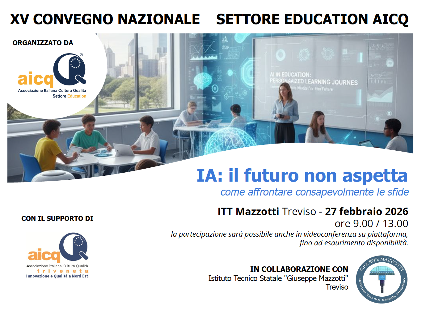 Dal Settore AICQ Education - Il Convegno Nazionale "IA: il futuro non aspetta"