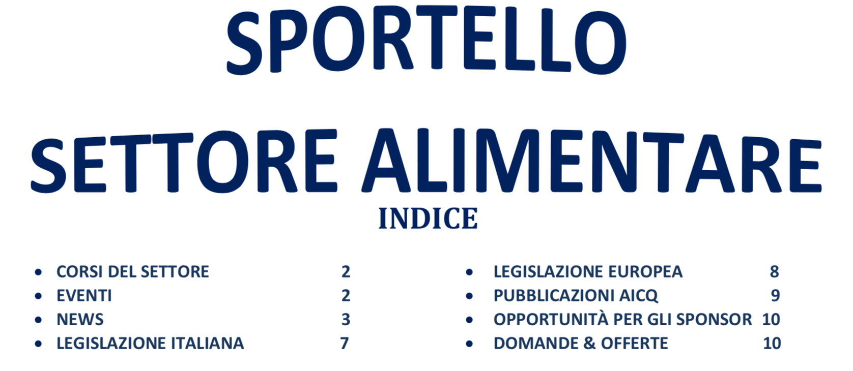 Aprile 2026 - Lo "Sportello" Alimentare
